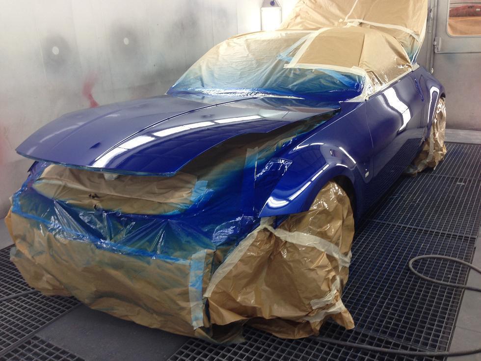 peinture voiture bleu